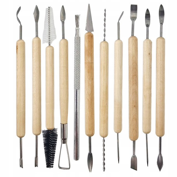 Zestaw rzeźbiarski Glina 5kg Narzędzia do modelowania gliny 11 elementów