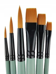 Mieszany zestaw pędzli syntetycznych Renesans 6szt