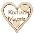 Drewniana ozdoba serce Kochanej Mamie 10cm Decor
