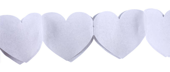 Girlanda bibułowa SERCA 300cm biała