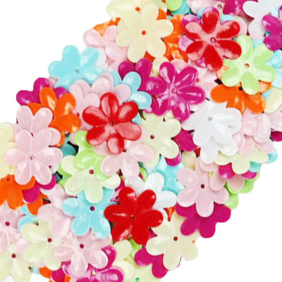 Cekiny duże kwiatki pastelowe 13mm 14g