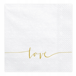 Serwetki białe love trójwarstwowe 20 szt.