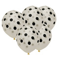 Balony w kropki 5 szt. 30cm transparentny / czarne kropki