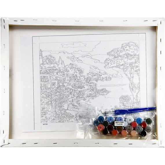 Malowanie po numerach 40x50cm Pejzaż 1 - Zestaw na ramie