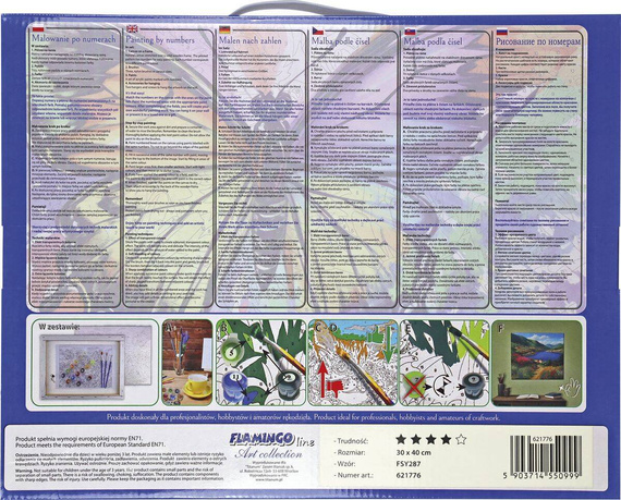 Malowanie po numerach 30x40cm Papugi - Zestaw na ramie