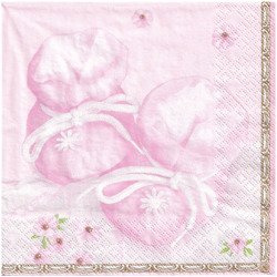 Serwetka 33x33cm - dziewczęce buciki, kwiatuszki - 2 szt. wzór 054
