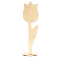 Drewniany kwiat stojący z podstawką Tulipan 26cm Decor
