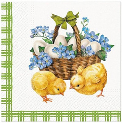Serwetka do Decoupage 33x33cm - Chicks with basket