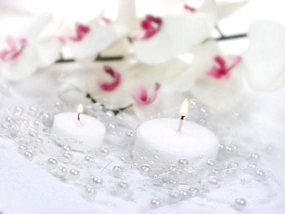 Girlanda perłowa ecru