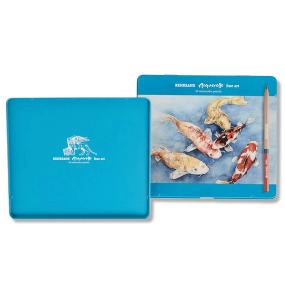 Kredki akwarelowe 24kol. Renesans - zestaw w metalowym pudełku