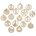 Holz-Christbaumanhänger Set 17 Stück - Muster-Mix - 6 cm
