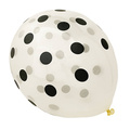 Balony w kropki 5 szt. 30cm transparentny / czarne kropki