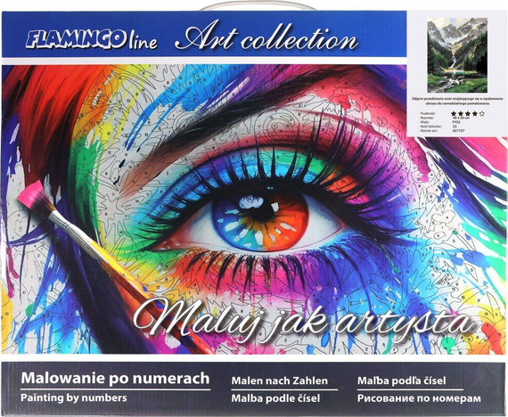 Malowanie po numerach 40x50cm Potok w górach - Zestaw na ramie