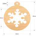 Drewniana ozdoba zawieszka bombka 6 cm Decor - płatek śniegu - 10szt