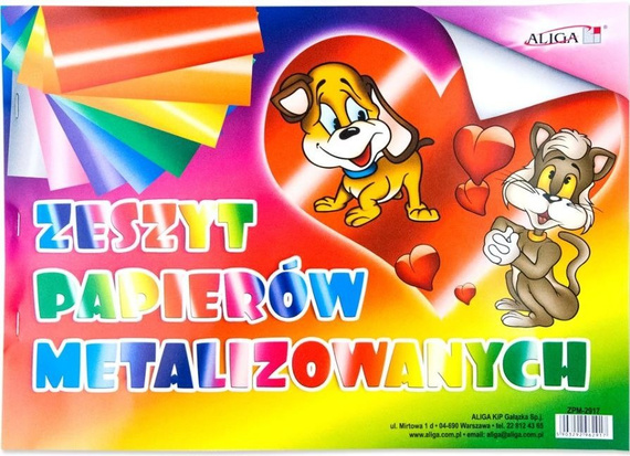 Blok papierów metalizowanych Aliga 80 g 8 arkuszy 24,5x34,5cm