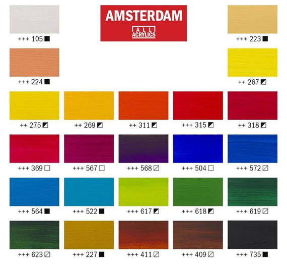 Zestaw farb akrylowych Amsterdam 24x20ml