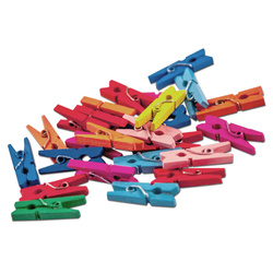 Spinacze, klamerki drewniane kolorowe 2,5 cm - 25szt