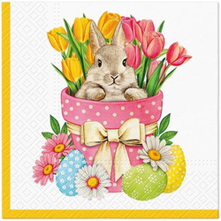 Serwetka do Decoupage 33x33cm - Flower Bunny