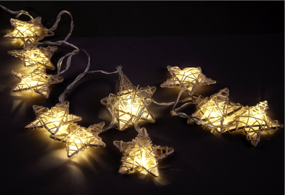 Świecące gwiazdki ratanowe led 7cm