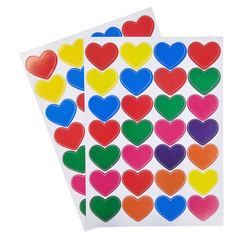 Naklejki papierowe samoprzylepne serca 56szt mix kolorów