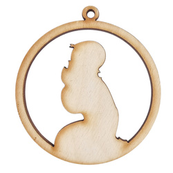 Drewniana ozdoba zawieszka bombka 6cm. Decor