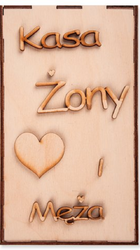 Drewniana Skarbonka wz. 10 Kasa żony i męża Decor