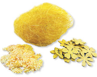 Zestaw dekoracyjny - sianko sizal, kwiatki