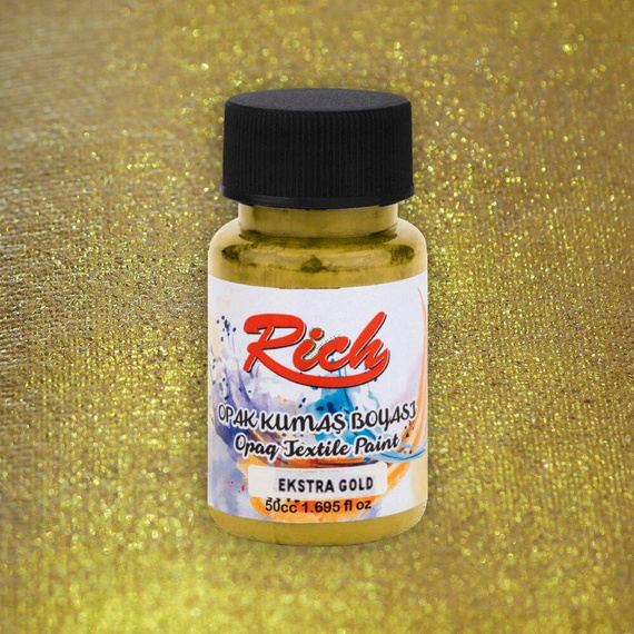 Farba akrylowa metaliczna do tkanin 50ml złota