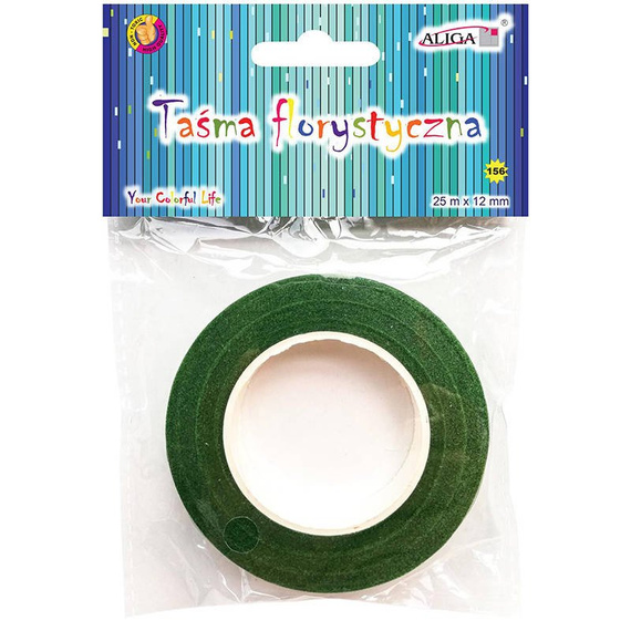 Taśma florystyczna - zielona 12mmx25m - ALIGA