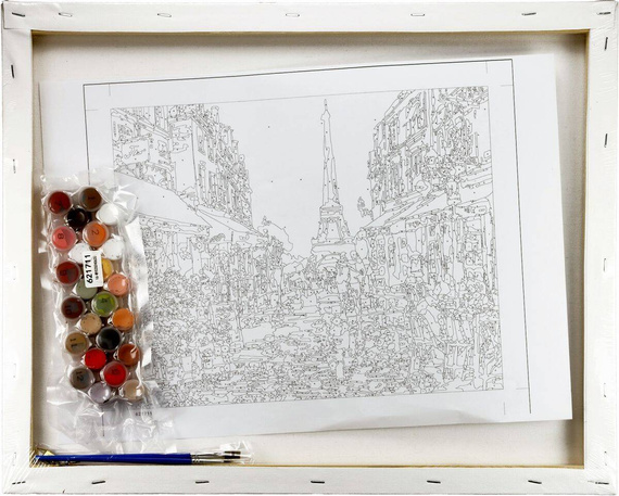 Malowanie po numerach 40x50cm Paryż - Zestaw na ramie