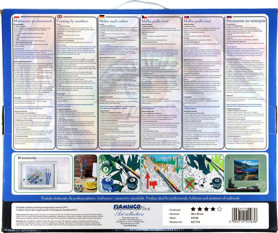 Malowanie po numerach 40x50cm Zachodzące słońce - Zestaw na ramie