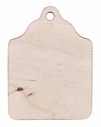 Drewniana ozdoba zawieszka nr. 02 Bilecik do prezentu 4,5x6cm