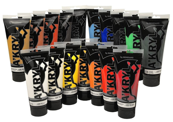 Farba akrylowa Renesans 200ml - 72 szara ciemna mineralna