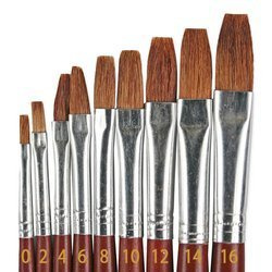 Zestaw pędzli płaskich do farb akwarelowych - 9 sztuk