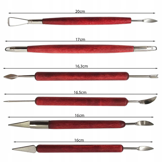 Zestaw rzeźbiarski Glina 5kg Narzędzia do modelowania 6 elementów