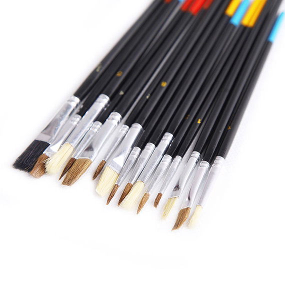 Zestaw LOVEART - 15 pędzli artystycznych (okrągłe i płaskie)
