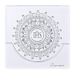 Zaproszenie na komunię srebrne + koperta