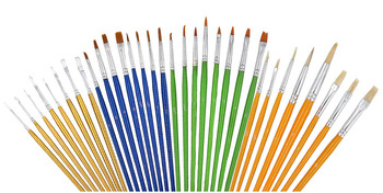 Pędzle do farb akrylowych, olejnych, gwaszy, akwareli Loveart 32szt