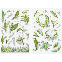 Naklejki transferowe wiosenne konwalie mix