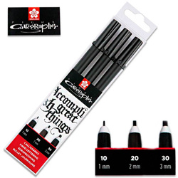 Zestaw pisaków do kaligrafii Pigma Talens - Sakura 3 sztuki