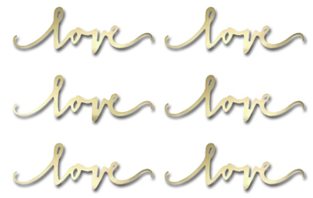 Napis love złoty 6szt 20cm