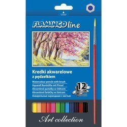 Kredki akwarelowe 12 kolorów + pędzelek Scholine