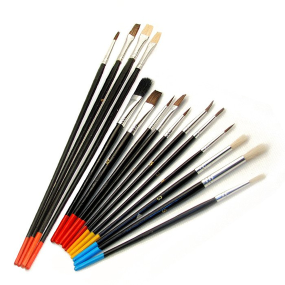 Zestaw LOVEART - 15 pędzli artystycznych (okrągłe i płaskie)