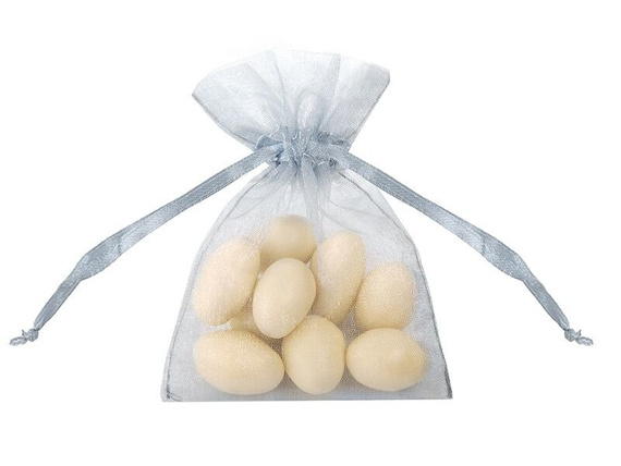 Woreczki z organzy srebrne 10szt - 10cm