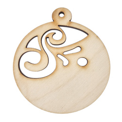 Drewniana ozdoba zawieszka bombka 6cm - Ornament