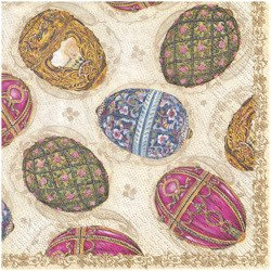 Serwetka 33x33cm - jajka faberge, Wielkanoc wzór 087