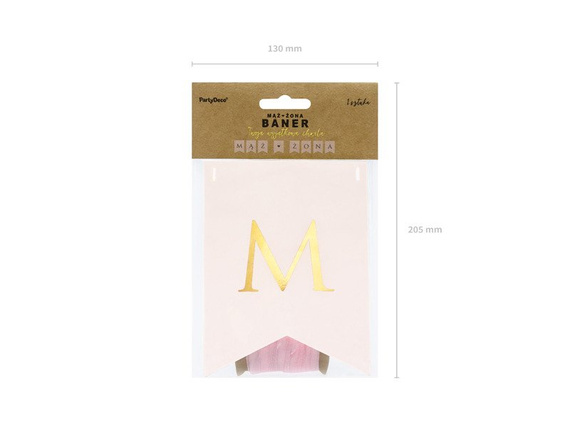 Baner weselny złoto różowy - mąż żona - 110cm