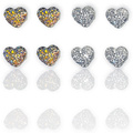 Kryształki wypukłe samoprzylepne - Serca 16 sztuk