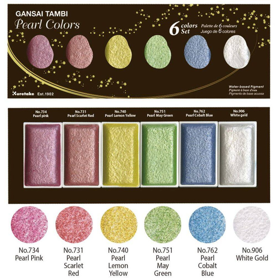 Japońskie farby akwarelowe - Gansai Tambi - 12szt