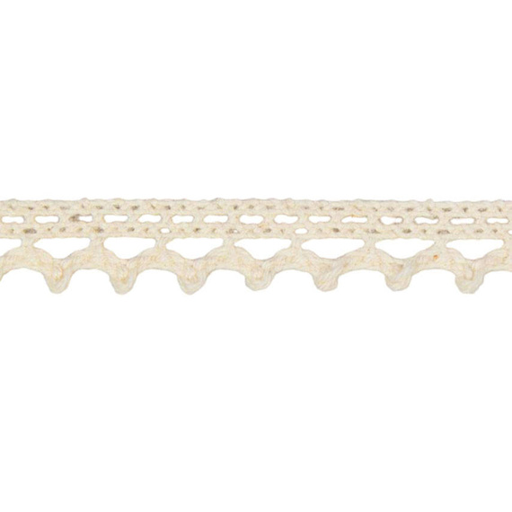 Koronka bawełniana kremowa 10mm x 4,55m